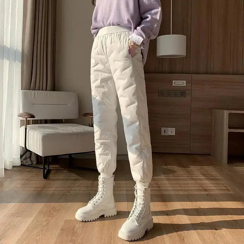 2025 Winter New White Duck Down Down Pants Women's Outer Wear Northeast Thickened Minus 40 Degrees Extreme Cold Harbin Cotton Pa