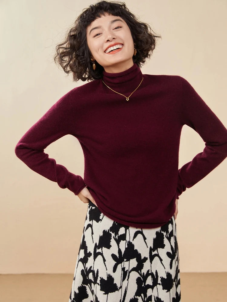 100% Cashmere Sweater For Women Turtleneck Sweaters New Knit Tops Fall Winter Warm Long Sleeve Pullover Fashion Woman Clothing