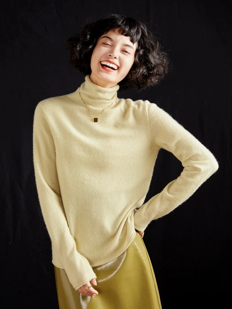 100% Cashmere Sweater For Women Turtleneck Sweaters New Knit Tops Fall Winter Warm Long Sleeve Pullover Fashion Woman Clothing