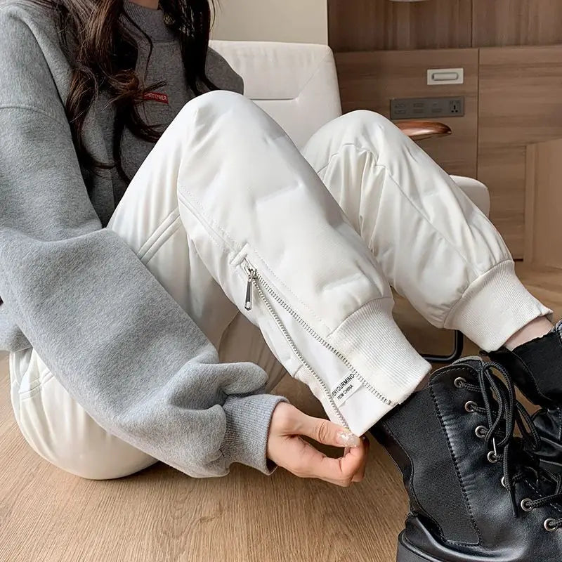 2025 Winter New White Duck Down Down Pants Women's Outer Wear Northeast Thickened Minus 40 Degrees Extreme Cold Harbin Cotton Pa