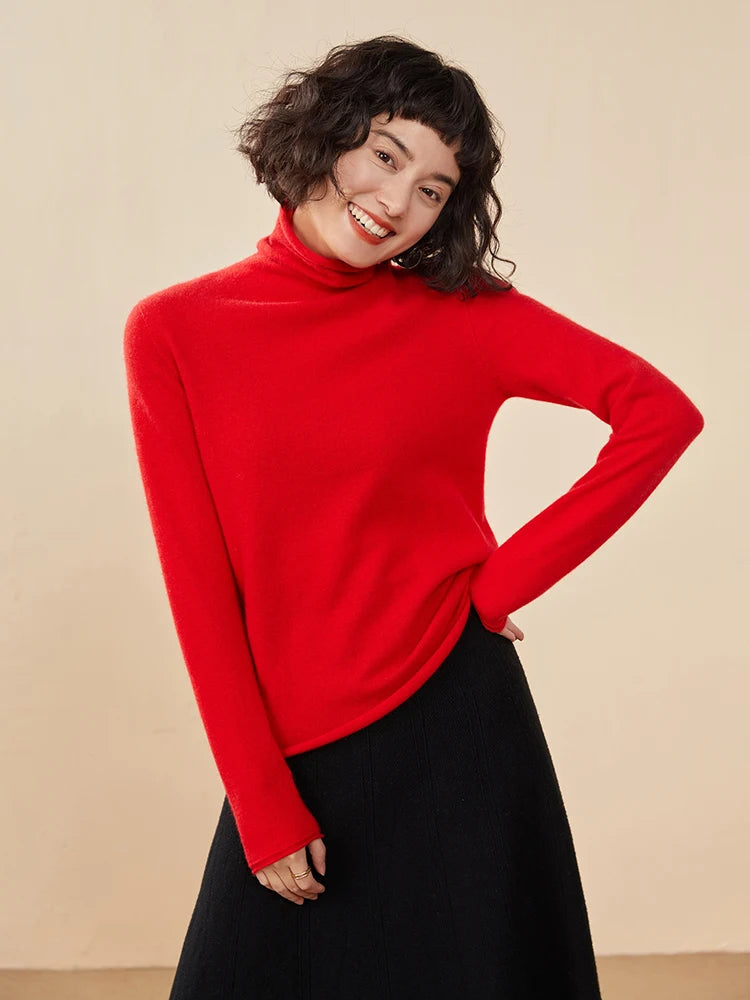 100% Cashmere Sweater For Women Turtleneck Sweaters New Knit Tops Fall Winter Warm Long Sleeve Pullover Fashion Woman Clothing