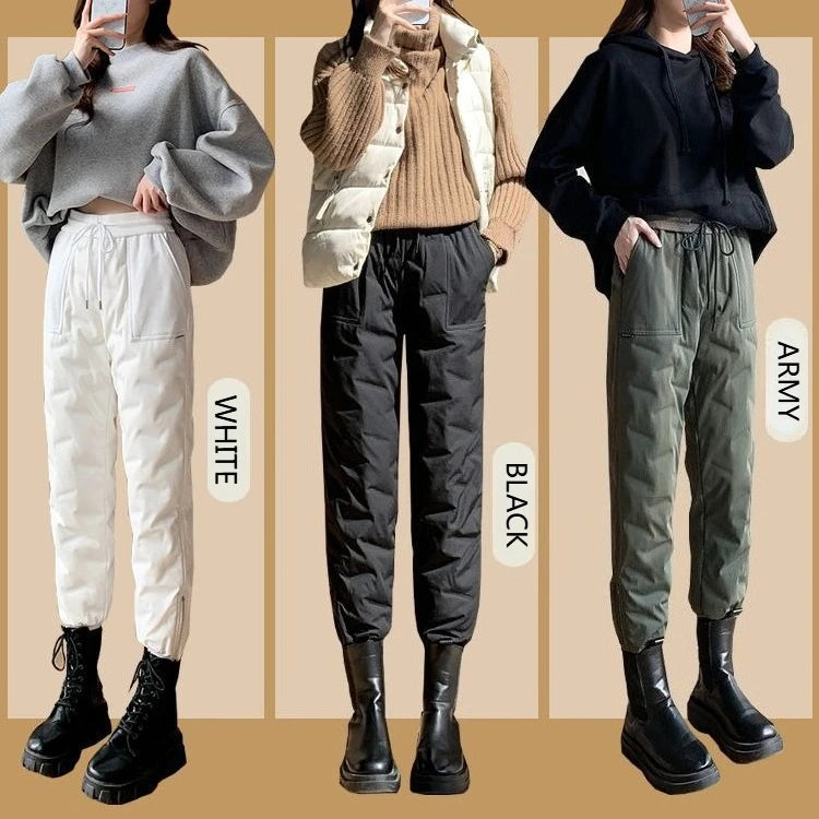 2025 Winter New White Duck Down Down Pants Women's Outer Wear Northeast Thickened Minus 40 Degrees Extreme Cold Harbin Cotton Pa
