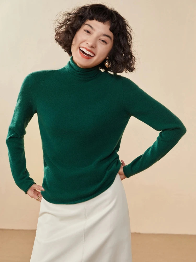 100% Cashmere Sweater For Women Turtleneck Sweaters New Knit Tops Fall Winter Warm Long Sleeve Pullover Fashion Woman Clothing